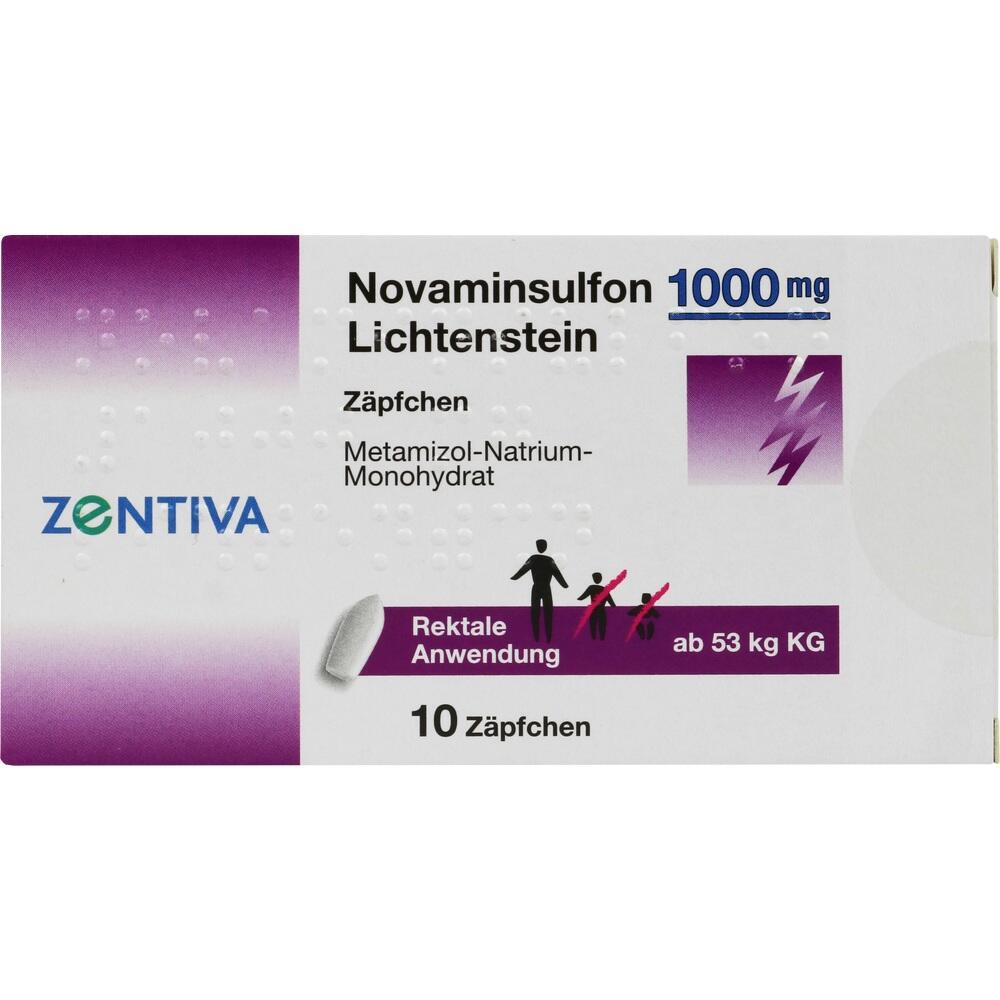 Novaminsulfon 1000mg Lichtenstein 10 St Erwachsenen-Suppositorien
