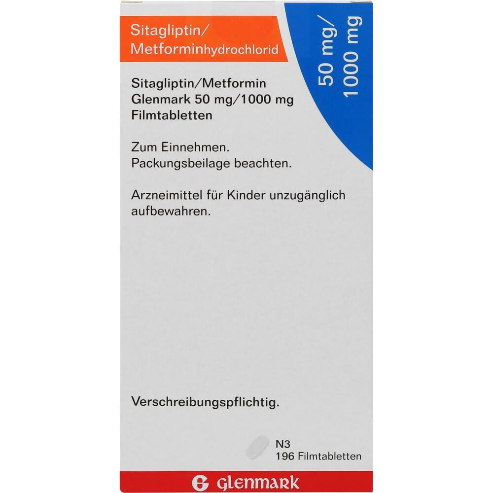 Sitagliptin/Metforminhydrochlorid 50 mg / 1000 mg 196 St Filmtabletten