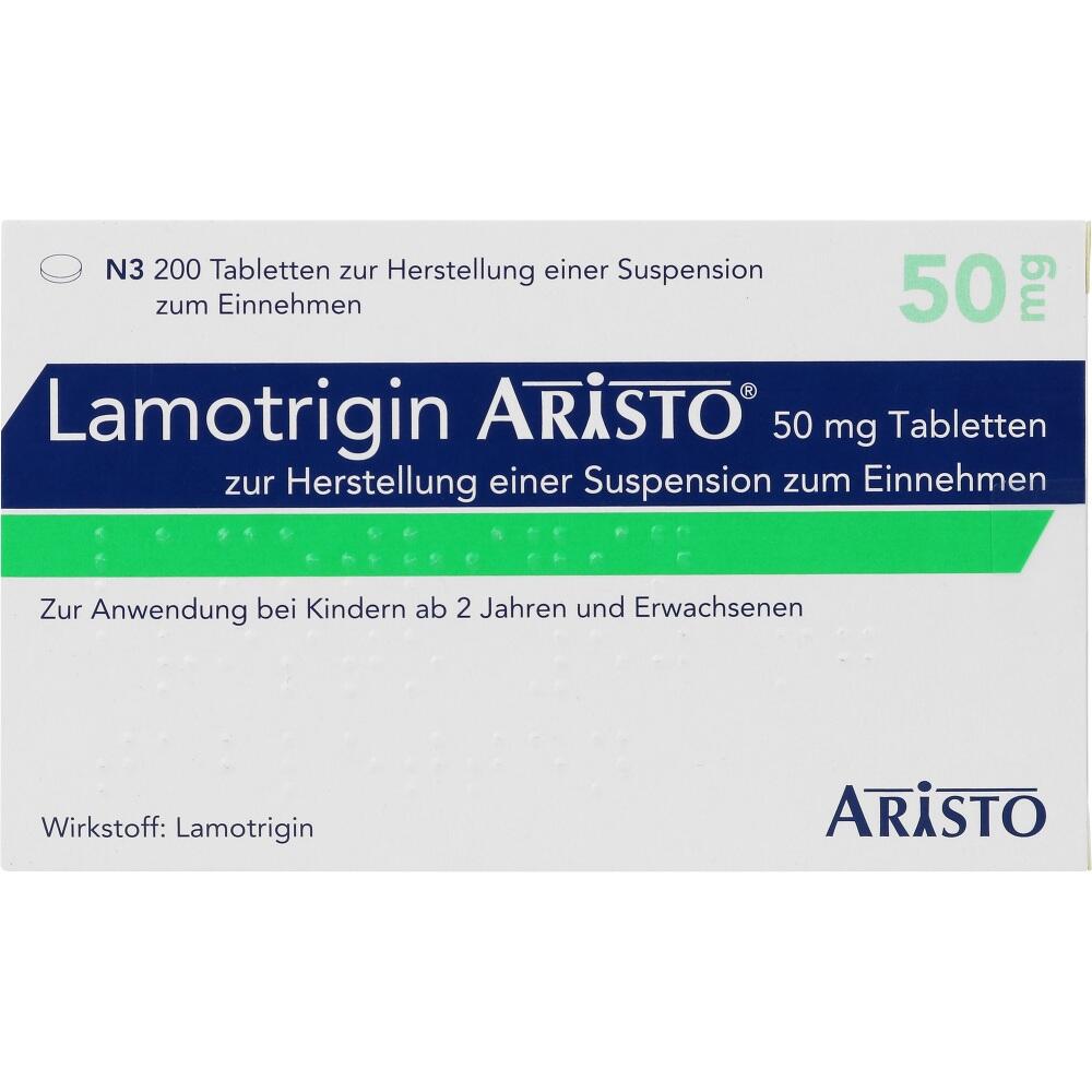 Lamotrigin Aristo 50mg suspendierbare Tabletten 200 St Tablette zur Herstellung einer Suspension zum Einnehmen