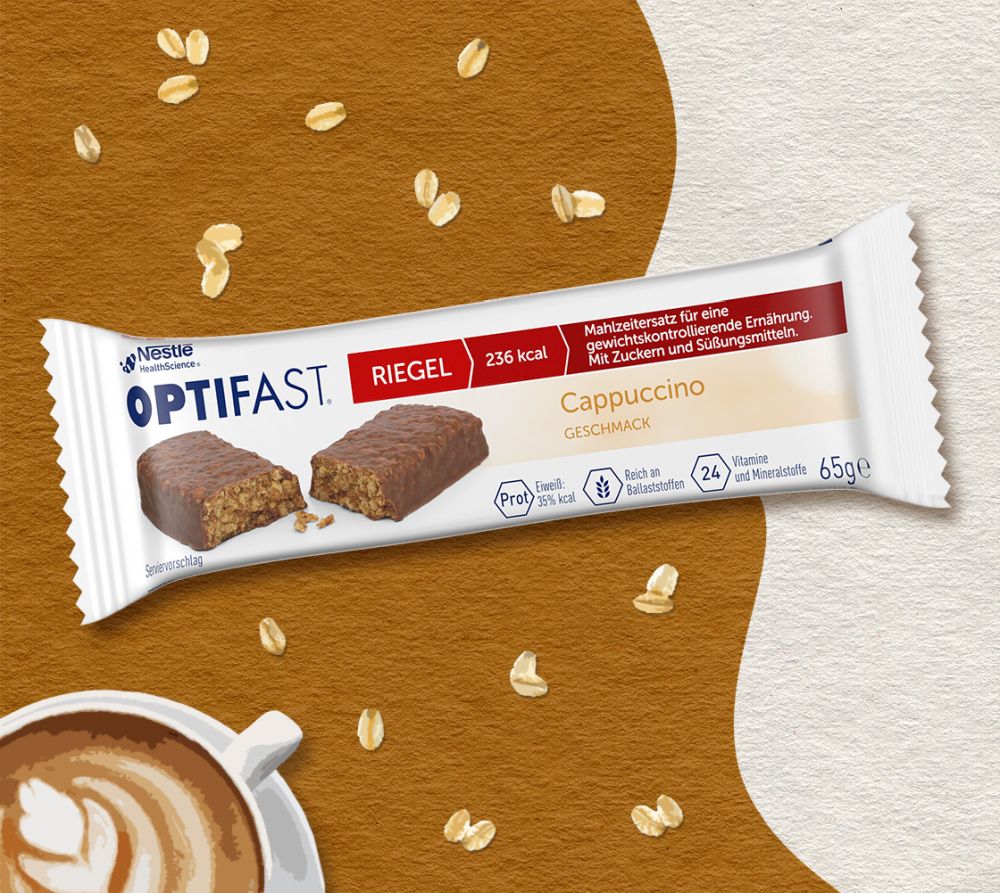 OPTIFAST RIEGEL Capuccino GESCHMACK 6X65 g