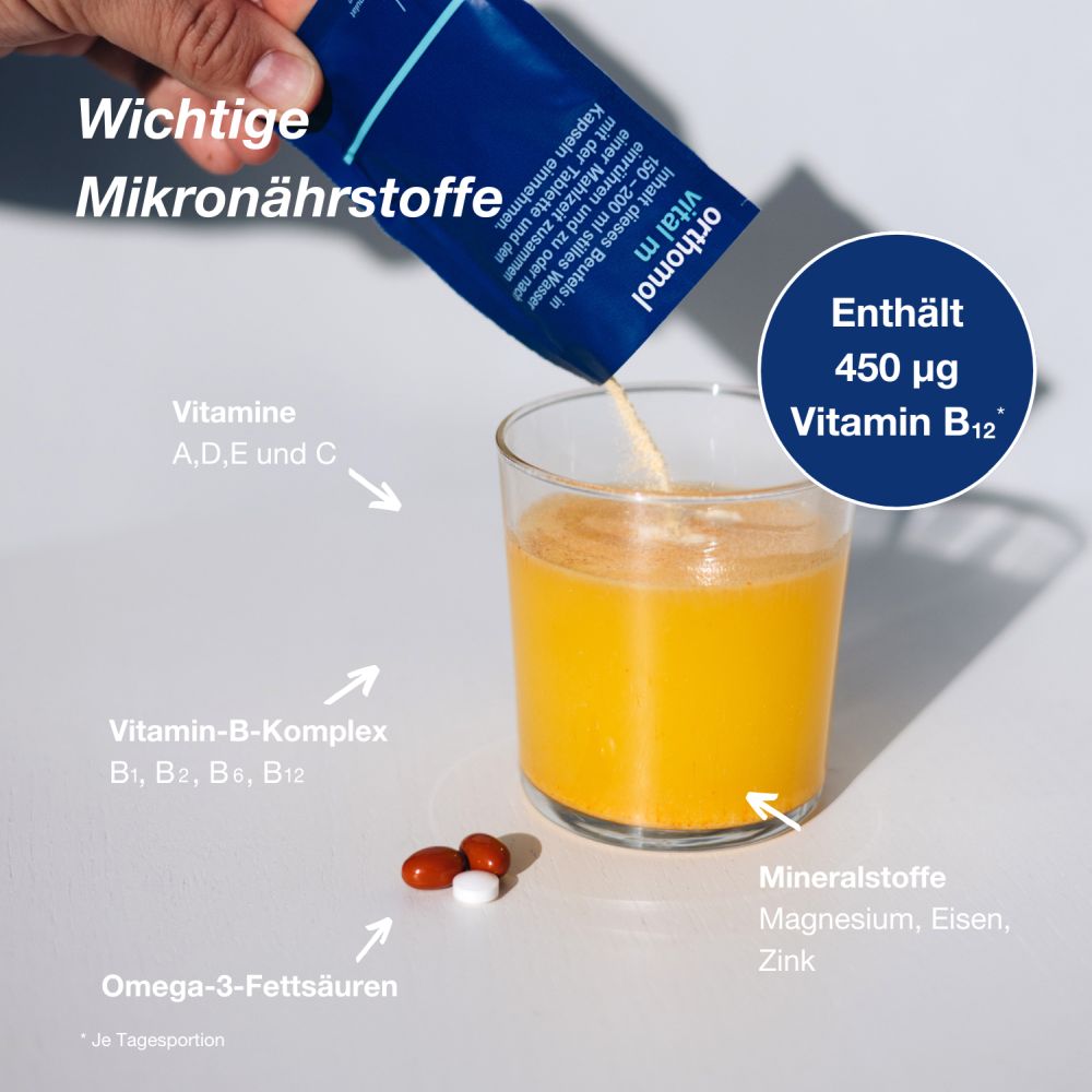 orthomol vital m - Mikronährstoffe mit B-Vitaminen, Omega-3 und Magnesium - Granulat