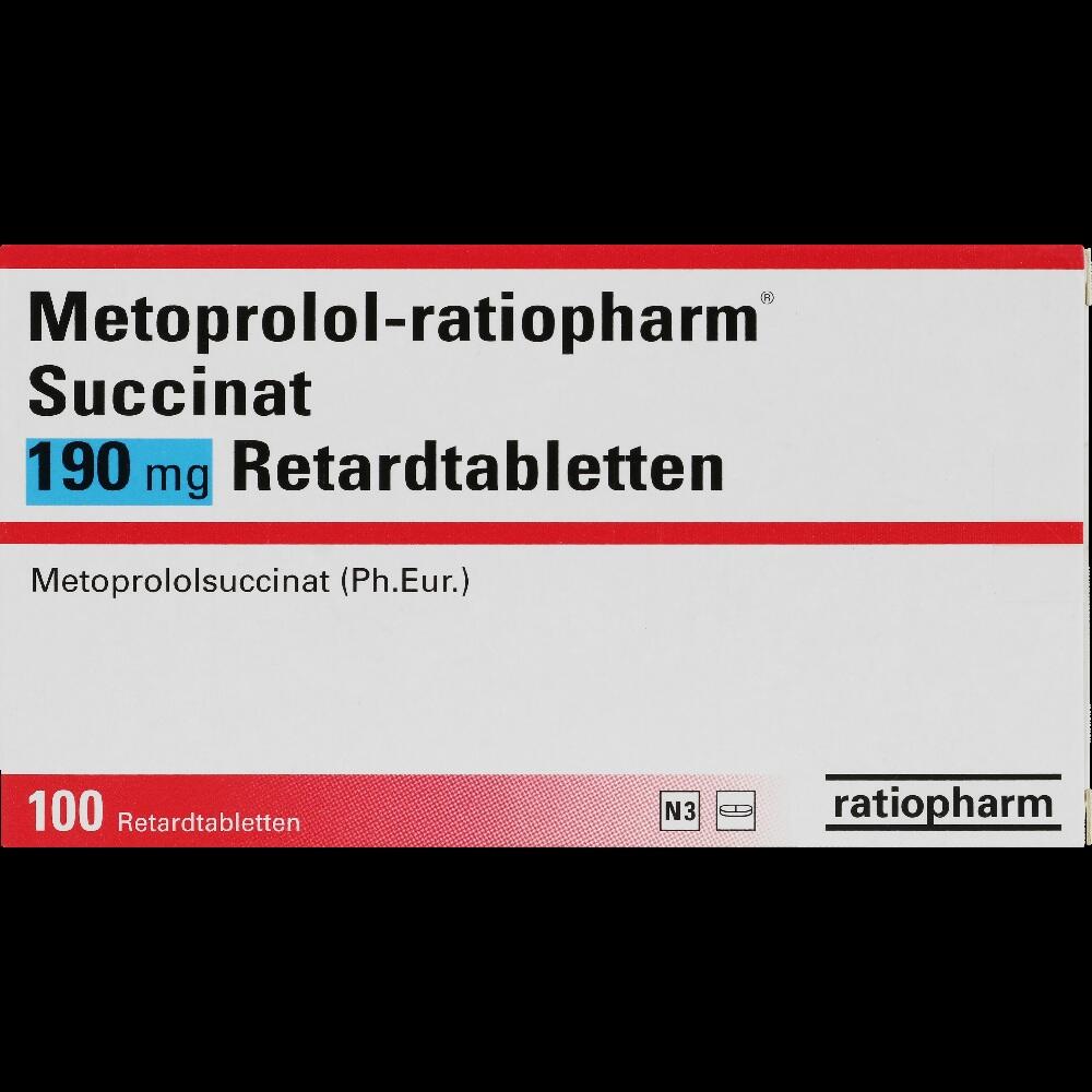 Metoprolol-ratiopharm Succinat 190mg 100 St Retard-Tabletten