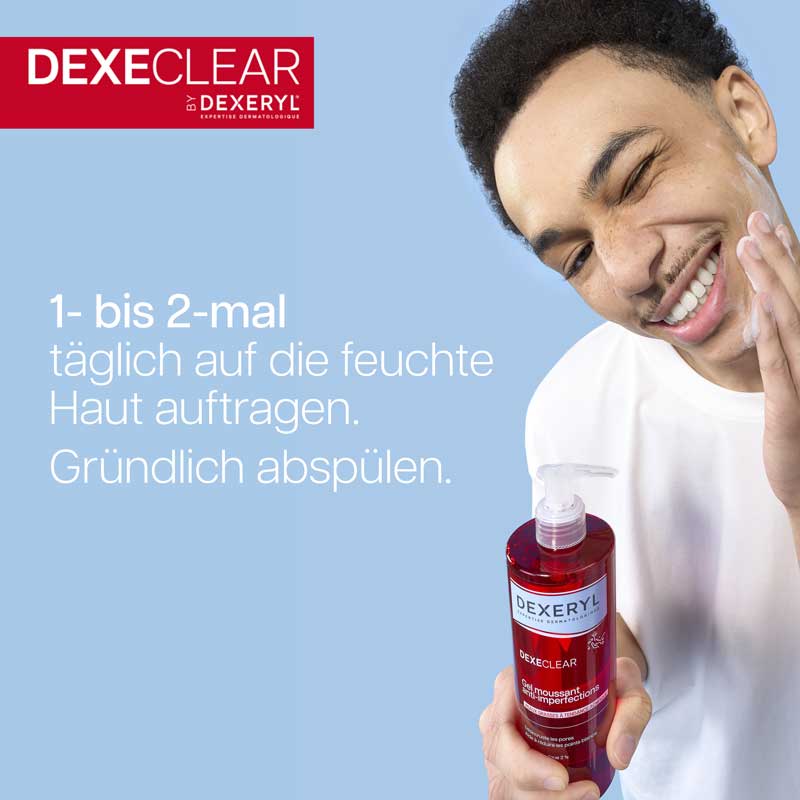 DEXERYL DEXECLEAR schäumendes Reinigungsgel bei unreiner Haut 200 ml Gel