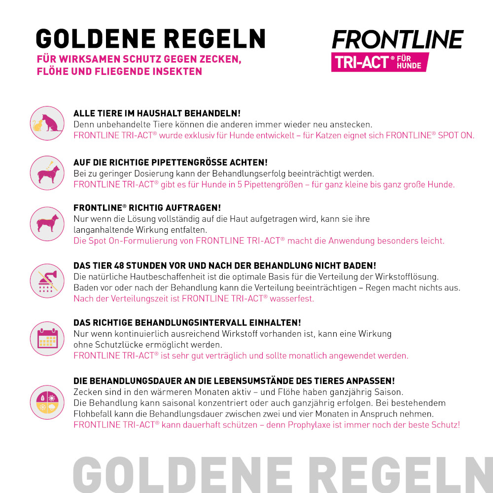 FRONTLINE TRI-ACT gegen Zecken, Flöhe und fliegende Insekten für Hunde S (5-10 kg)  3 St Lösung
