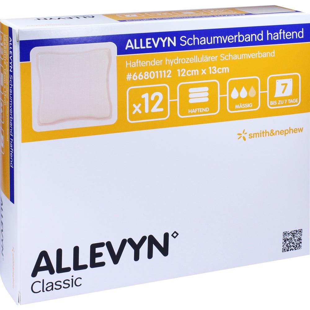 ALLEVYN Schaumverband 12x13 cm haftend 12 St Verband