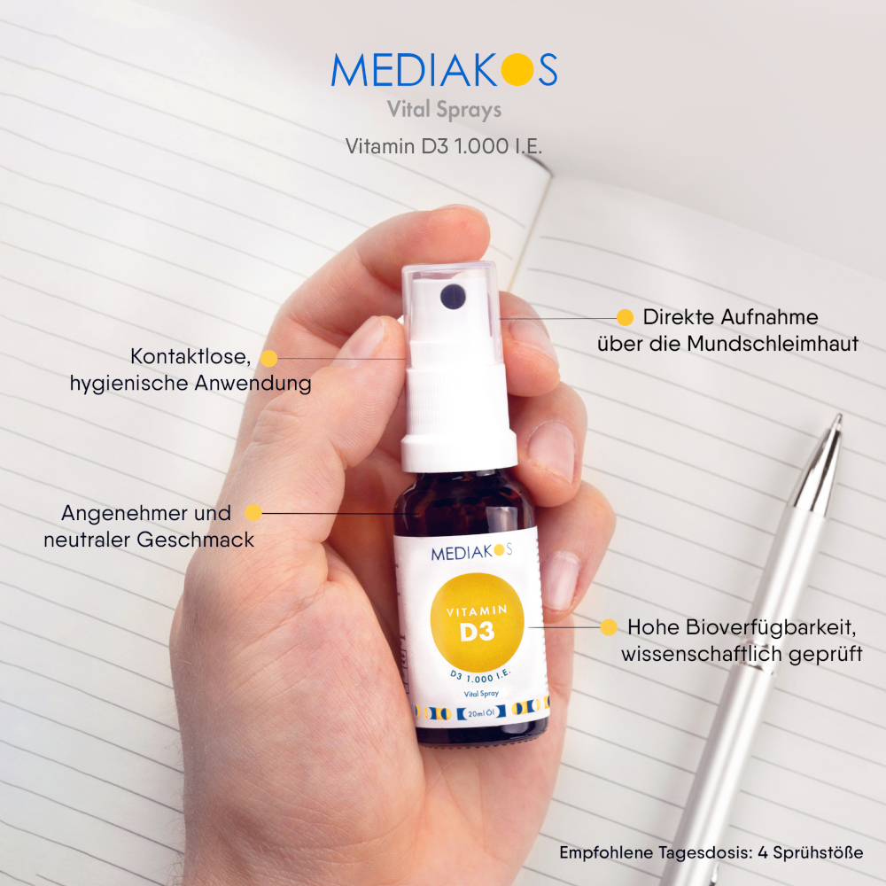 MEDIAKOS Vitamin D3 1000 IE Vital Spray 20 ml Spray