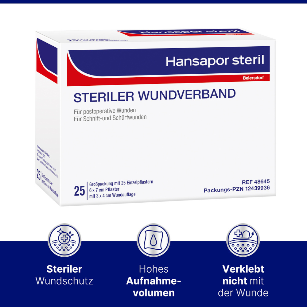 Hansapor STERILER WUNDVERBAND 6 x 7cm 25 St Verband