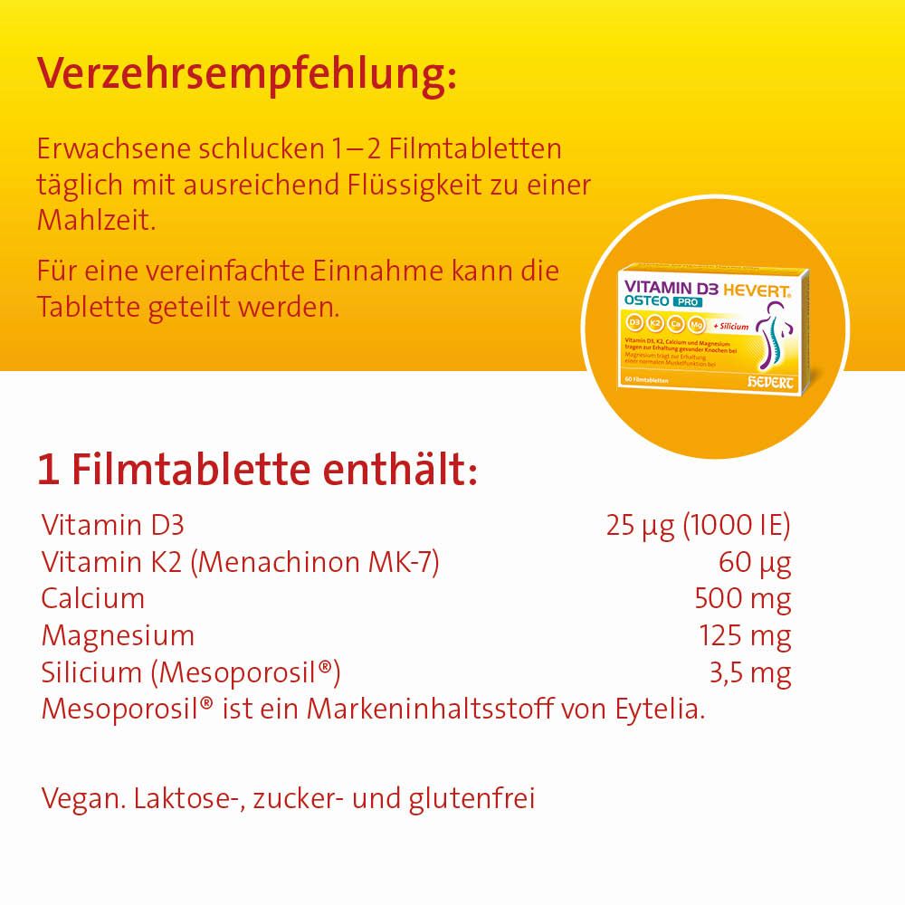 VITAMIN D3 HEVERT OSTEO PRO 120 St Filmtabletten
