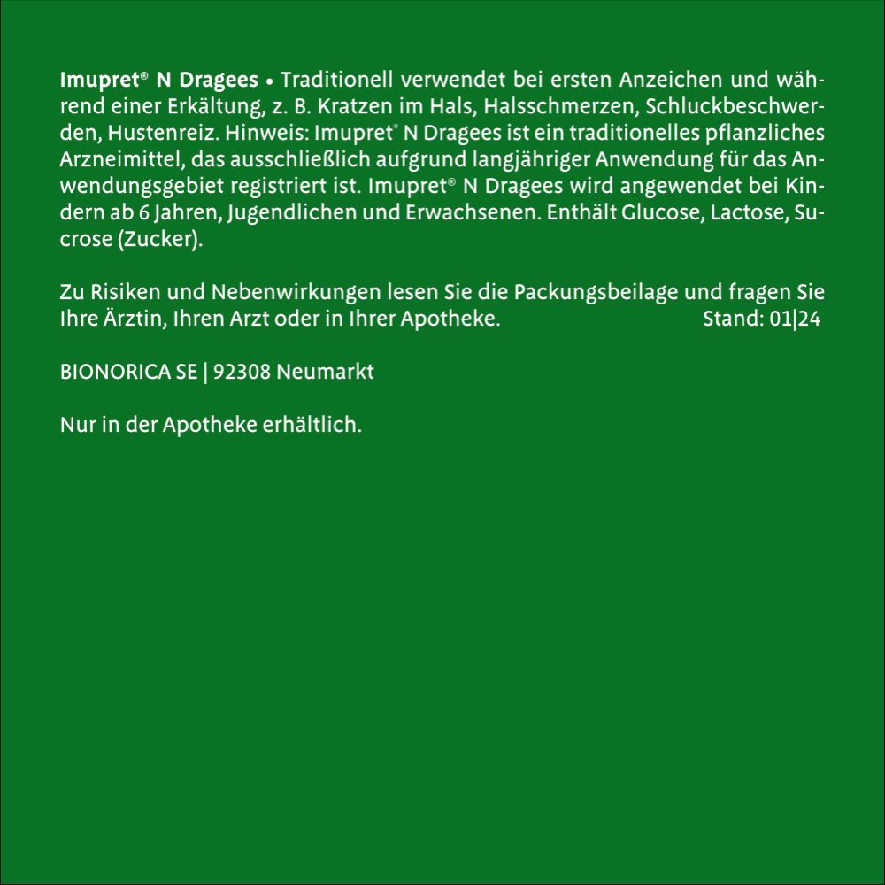 Imupret N Dragees 50 St Überzogene Tabletten