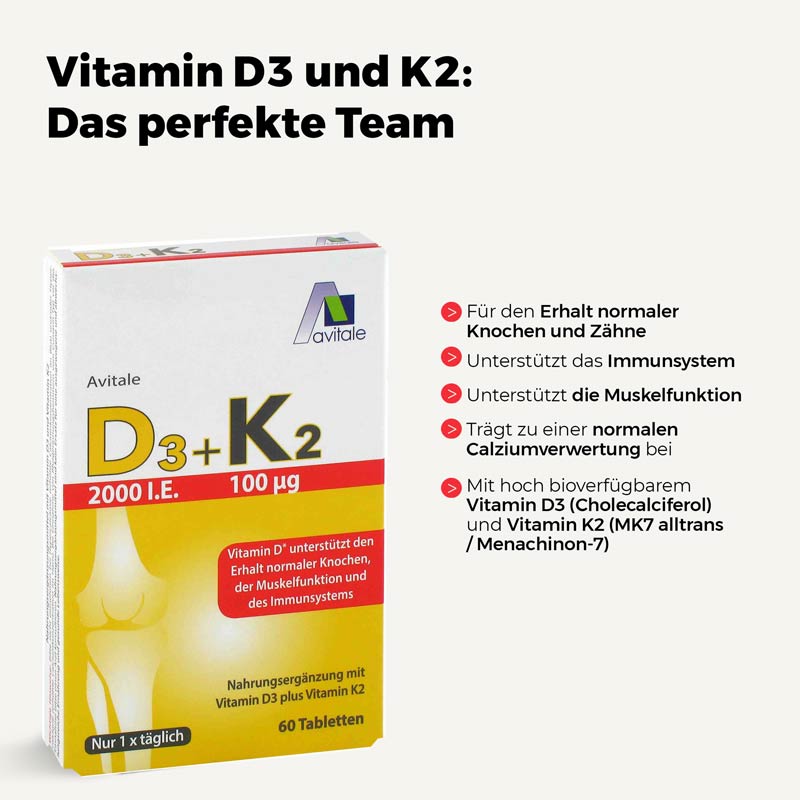 Avitale Vitamin D3+K2 2000 I.E.  60 St Tabletten