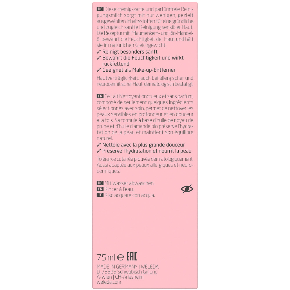 Weleda Sensitiv Reinigungsmilch Mandel 75 ml Milch