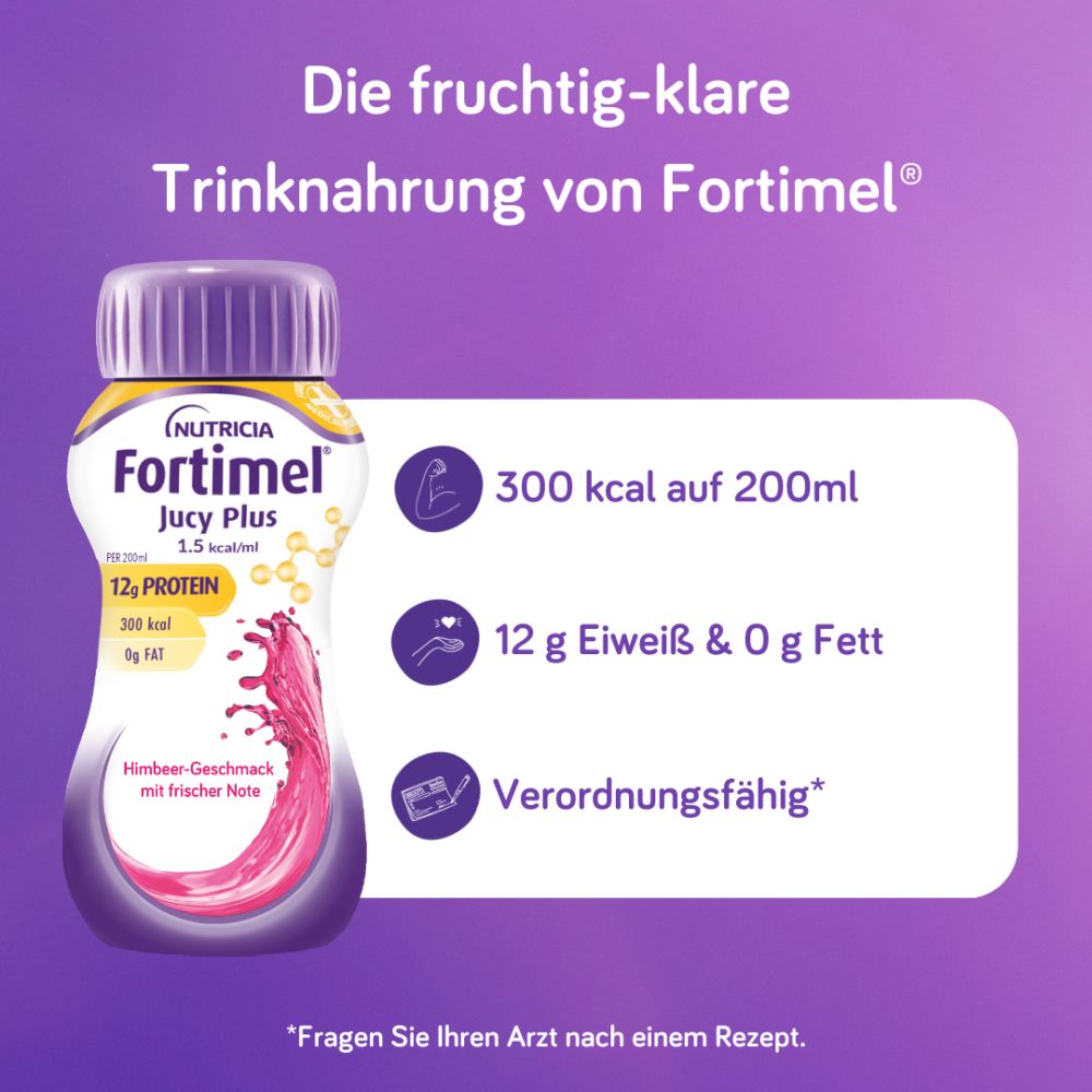 Fortimel Jucy Plus Himbeer-Geschmack 32X200 ml Flüssigkeit