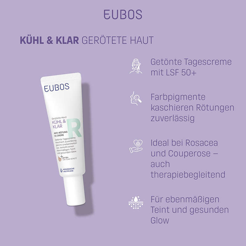 EUBOS KÜHL & KLAR Anti-Rötung CC Creme LSF50 30 ml Creme