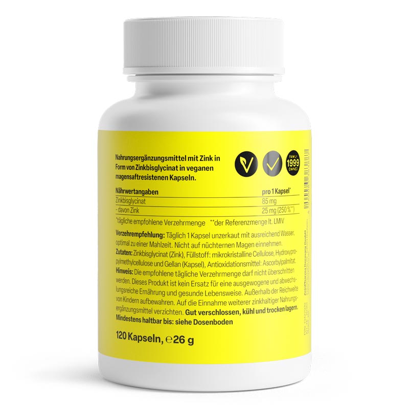 Zein PHARMA Zink Glycinat 25mg 120 St Kapseln magensaftresistent