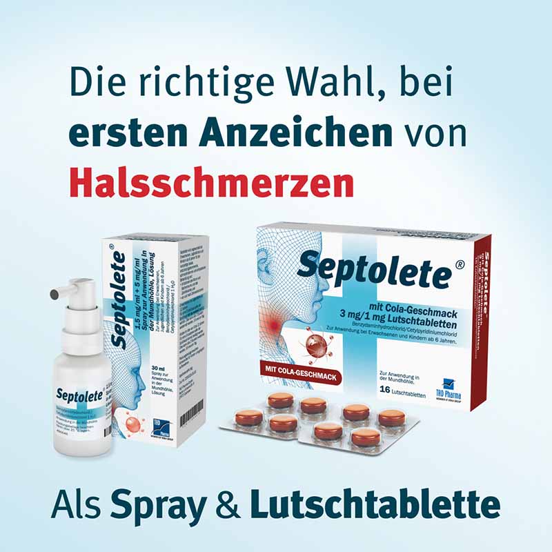 Septolete mit Cola-Geschmack 3mg/1mg 16 St Lutschtabletten
