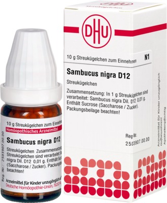 SAMBUCUS NIGRA D 12 Globuli 10 g Globuli