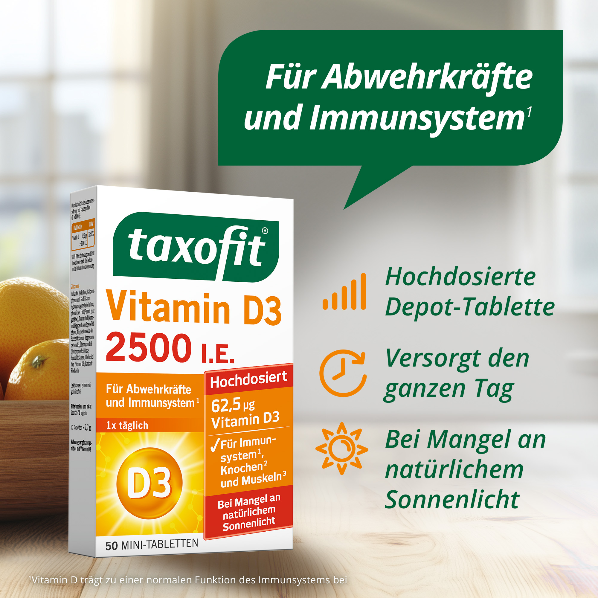 taxofit VITAMIN D3 2500 I.E. 50 St Tabletten