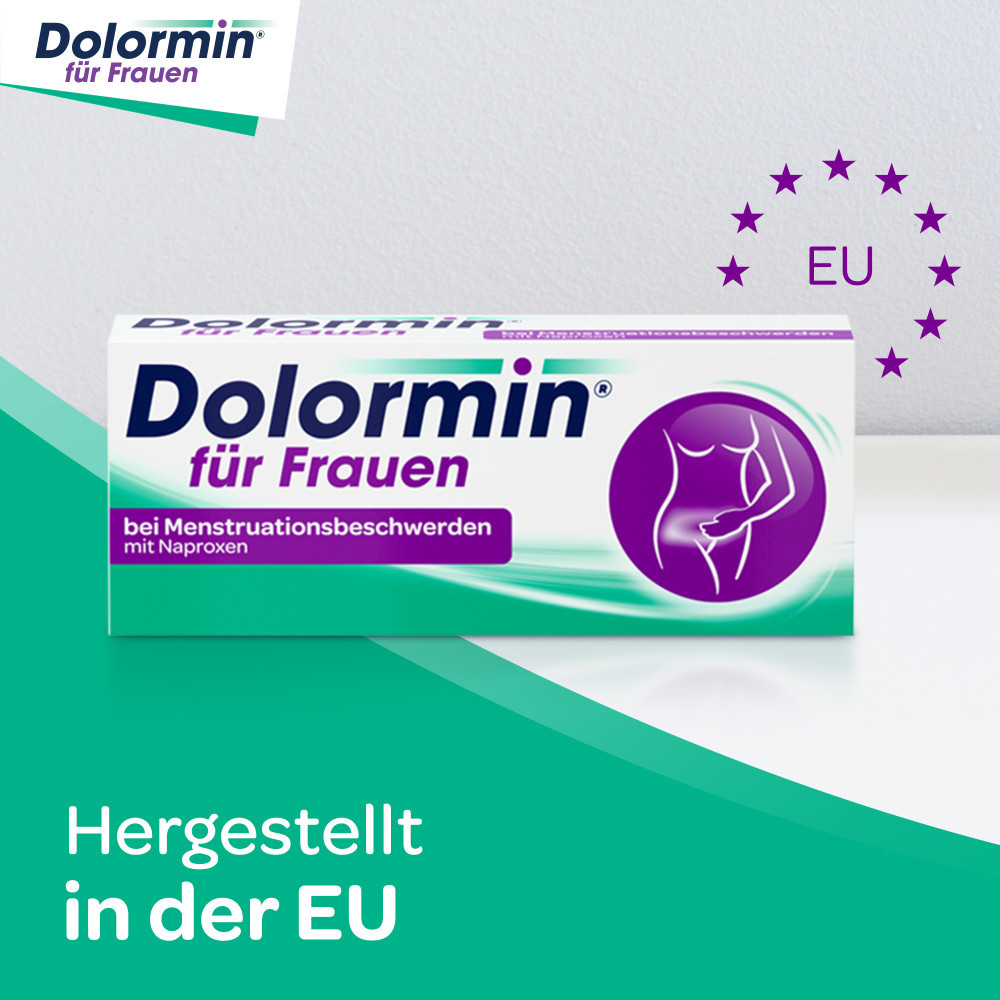 Dolormin für Frauen bei Regelschmerzen mit Naproxen