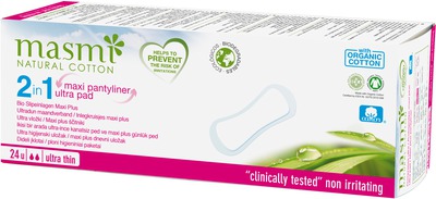 BIO SLIPEINLAGEN Maxi extra lang 100% Bio-BW MASMI 24 St