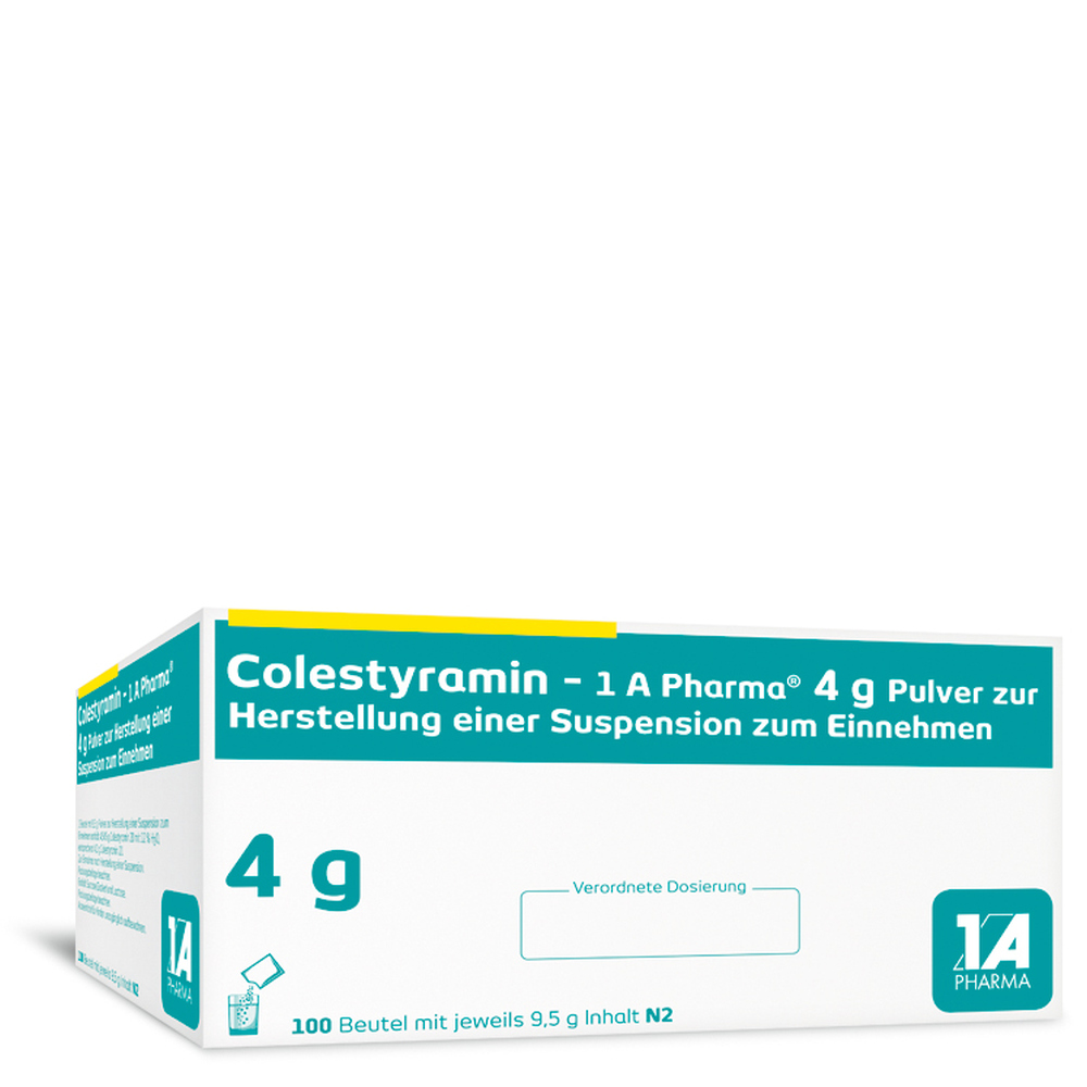Colestyramin -1 A Pharma 4g 100 St Pulver zur Herstellung einer Suspension zum Einnehmen