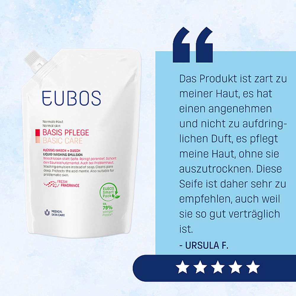 EUBOS BASISPFLEGE FLÜSSIG WASCH+DUSCH WASCHLOTION Nachfüllbeutel 400 ml Flüssigkeit