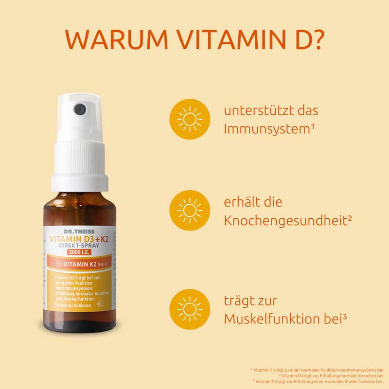 DR. THEISS VITAMIN D3 + K2 DIREKT SPRAY 2000 I.E. 20 ml Spray