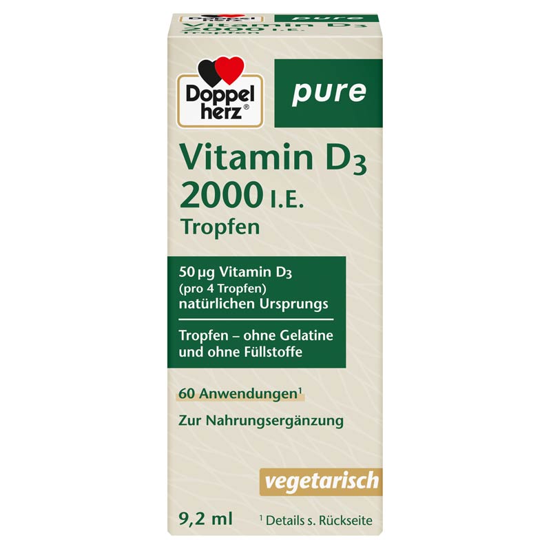 Dopppelherz pure Vitamin D3 2000 I.E. 9.2 ml Tropfen