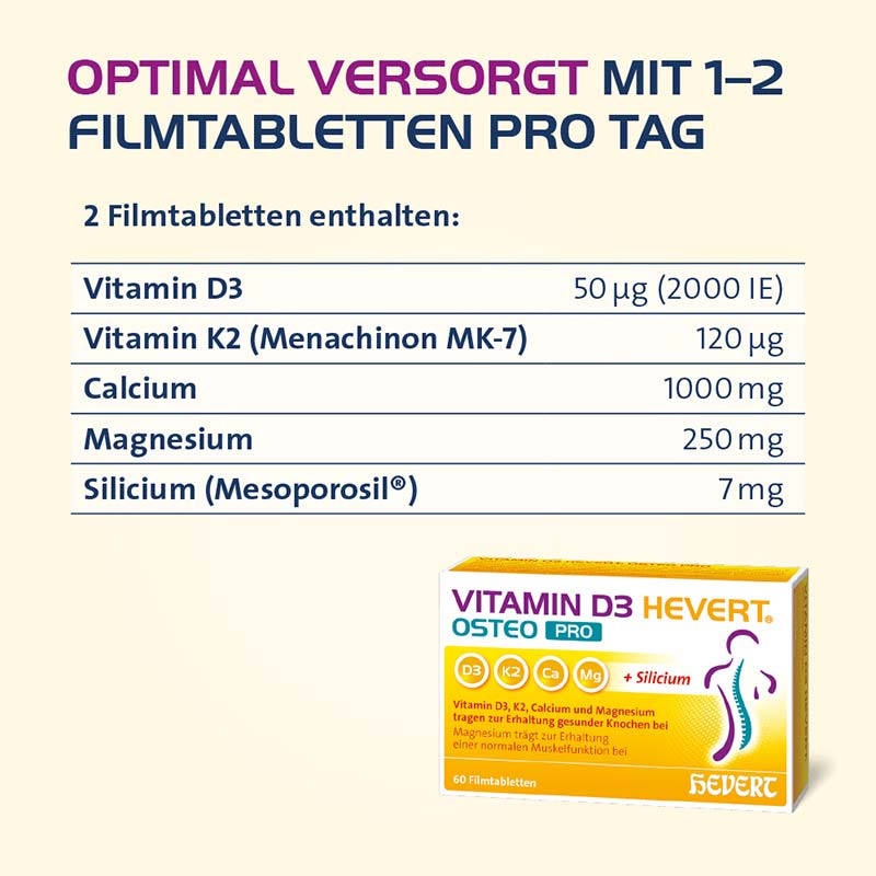 VITAMIN D3 HEVERT OSTEO PRO 60 St Filmtabletten