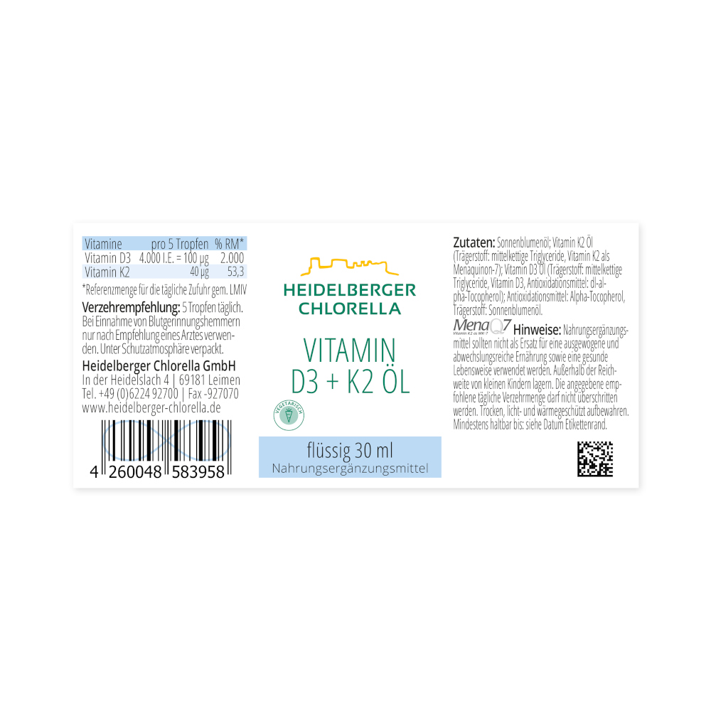 VITAMIN D3 + K2 ÖL 30 ml Tropfen zum Einnehmen