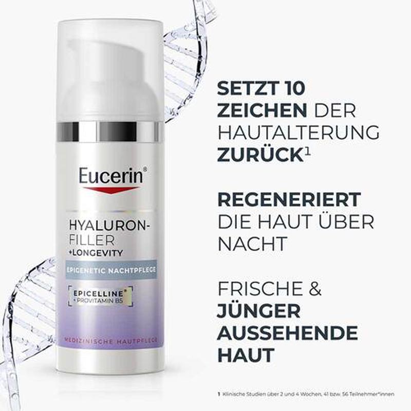 Eucerin HYALURON-FILLER + LONGEVITY EPIGENETIC NACHT +20% sparen* 50 ml Nachtcreme