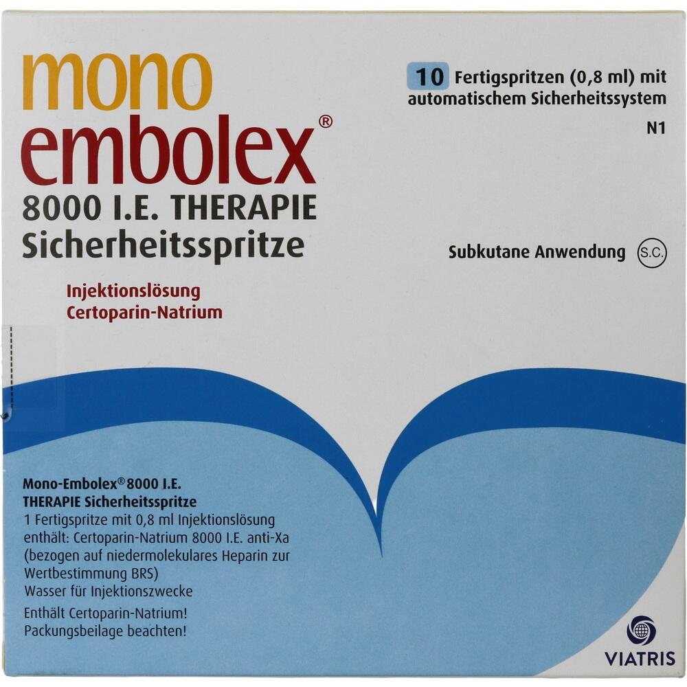 MONO EMBOLEX 8.000 I.E.Ther.Sicherh.Spritze 10 St Injektionslösung
