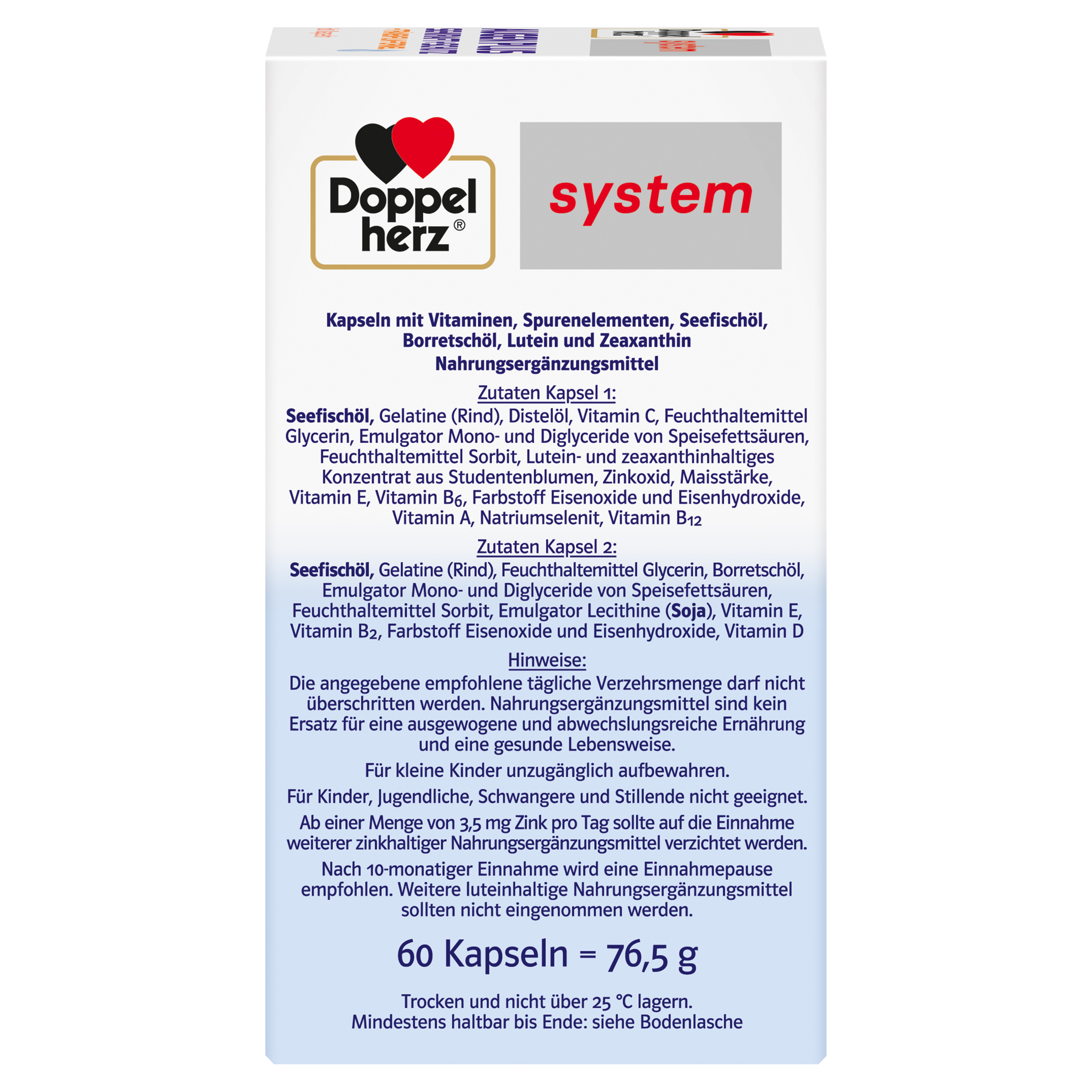 Doppelherz system AUGEN PLUS SEHKRAFT+SCHUTZ  60 St Kapseln