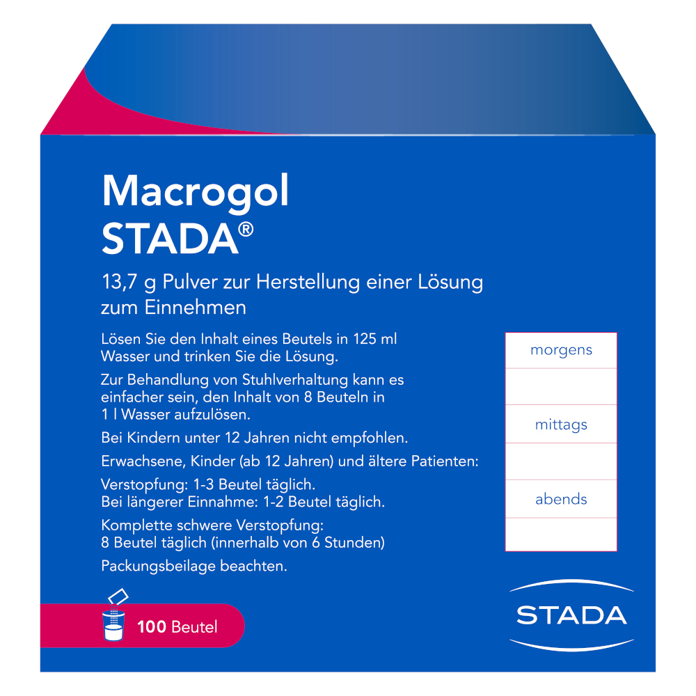 Macrogol STADA 100 St Pulver zur Herstellung einer Lösung zum Einnehmen