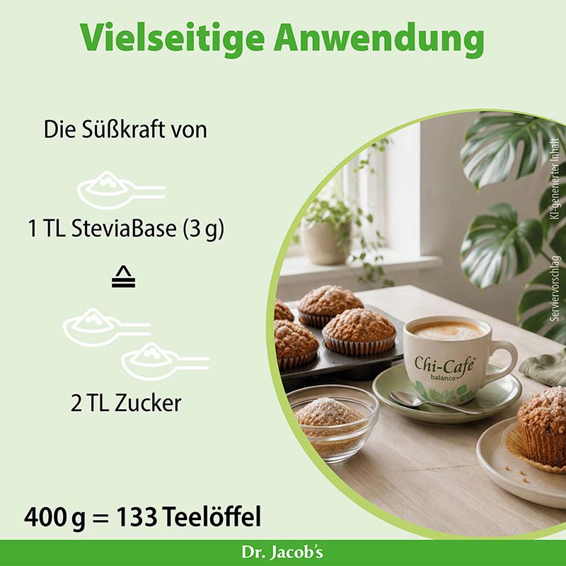 Dr. Jacob's SteviaBase Zuckerersatz Erythrit Xylit Stevia