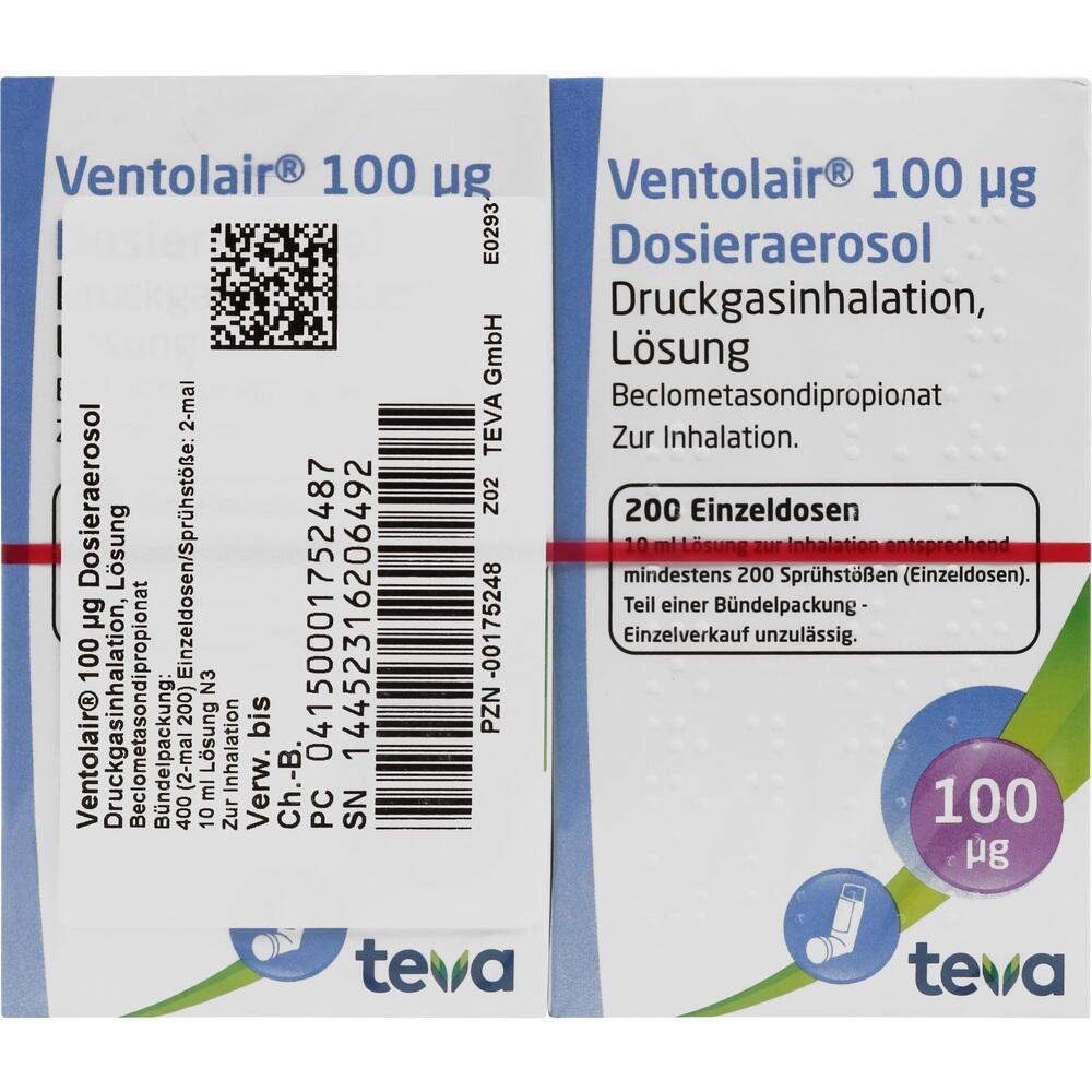 Ventolair 100 μg Dosieraerosol 2 St Dosieraerosol