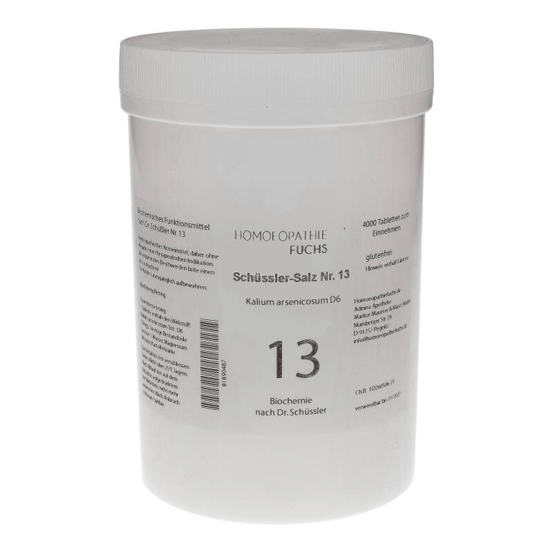 HOMOEOPATHIEFUCHS Schüssler-Salz Nr. 13 Kalium Arsenicosum D6 Biochemie 4000 St Tabletten