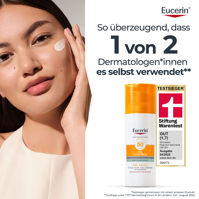 Eucerin SUN OIL CONTROL DRY TOUCH FACE SUN GEL-CREME LSF 50+  - Jetzt 20% sparen  50 ml Creme