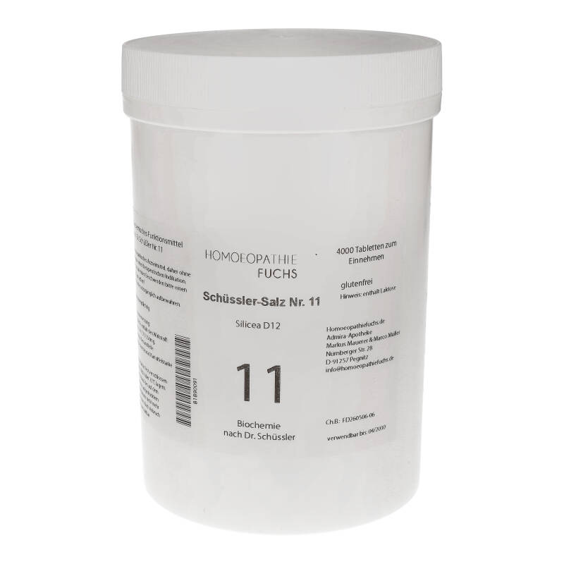 HOMOEOPATHIEFUCHS Schüssler-Salz Nummer 11 Silicea D12 Biochemie 4000 St Tabletten