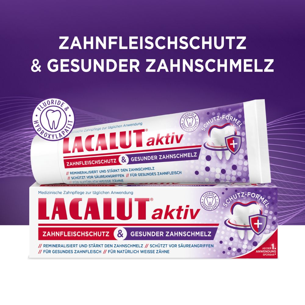 LACALUT aktiv Zahnfleischschutz & Gesunder Zahnschmelz Zahncreme 75 ml Zahncreme