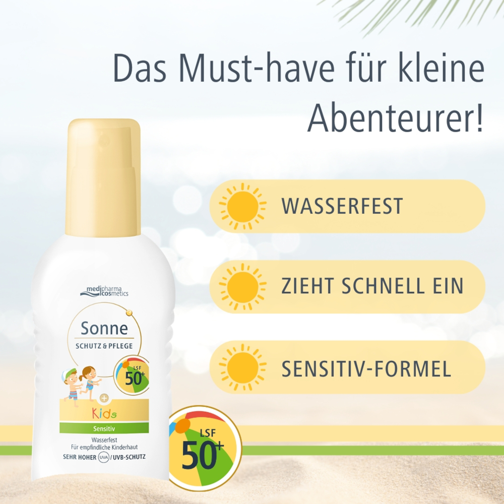 medipharma cosmetics Sonne SCHUTZ & PFLEGE Kids Sensitiv  Wasserfest LSF 50+ 200 ml Spray