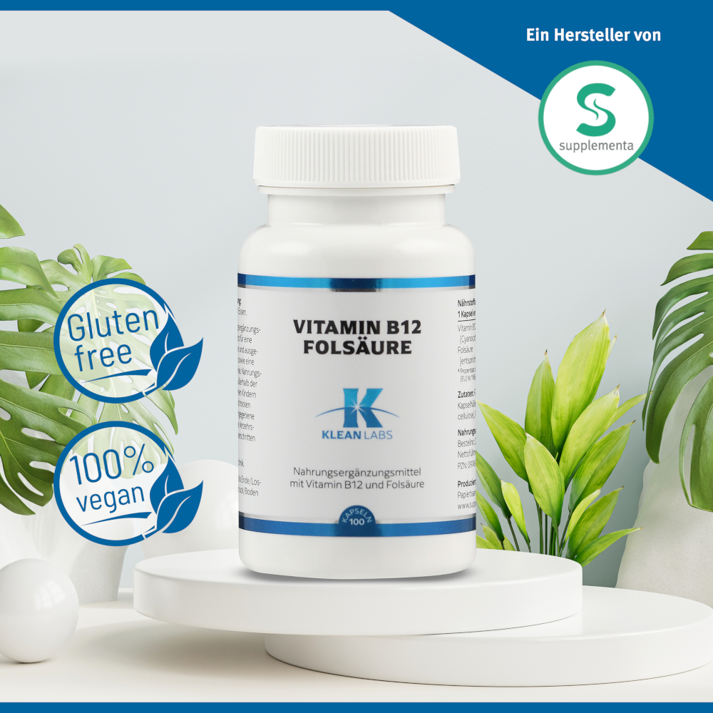 KLEAN LABS VITAMIN B12 FOLSÄURE 100 St Kapseln
