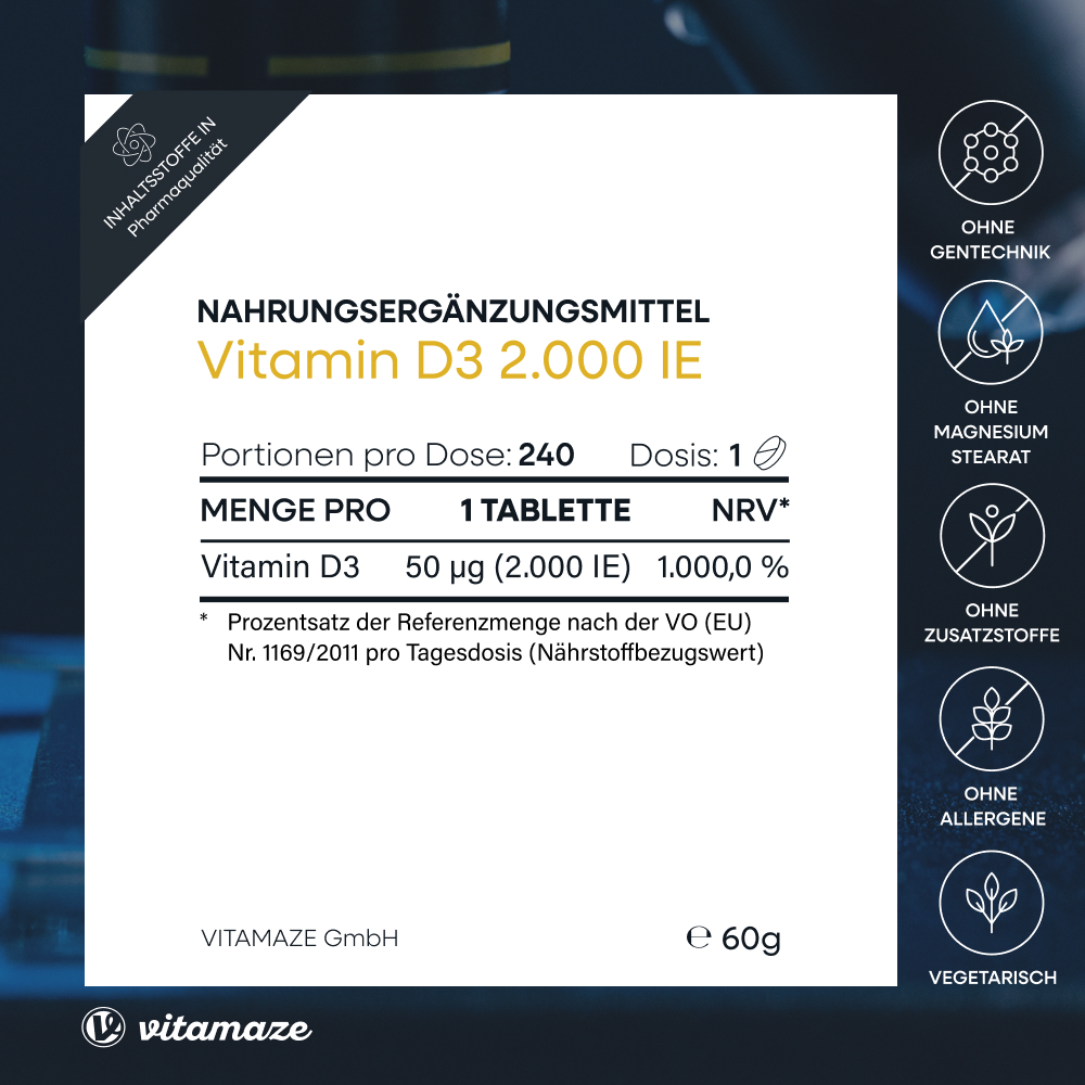vitamaze VITAMIN D3 2000 i.E. 240 St Tabletten