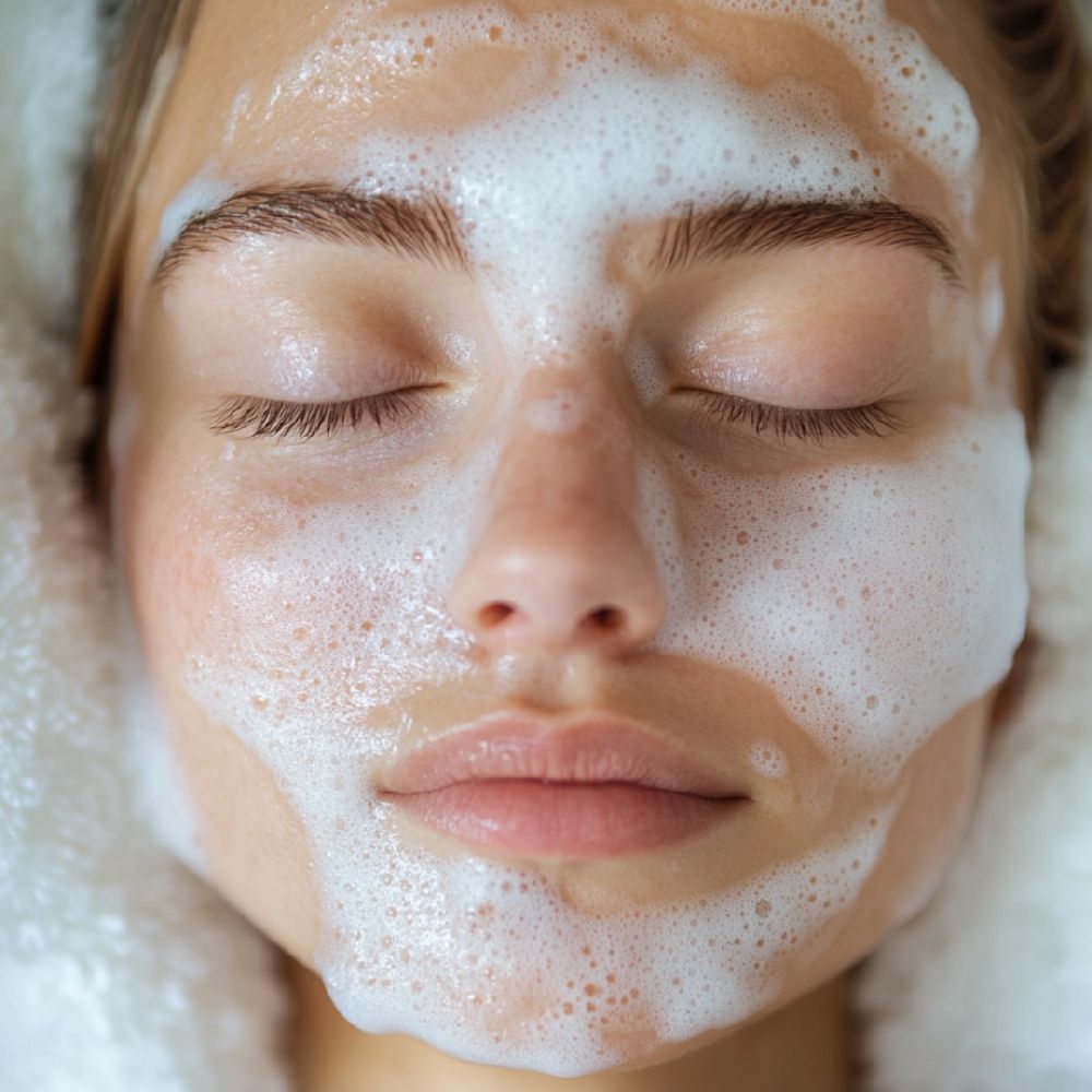 Oliven Reinigungsmousse Rose 150 ml Schaum