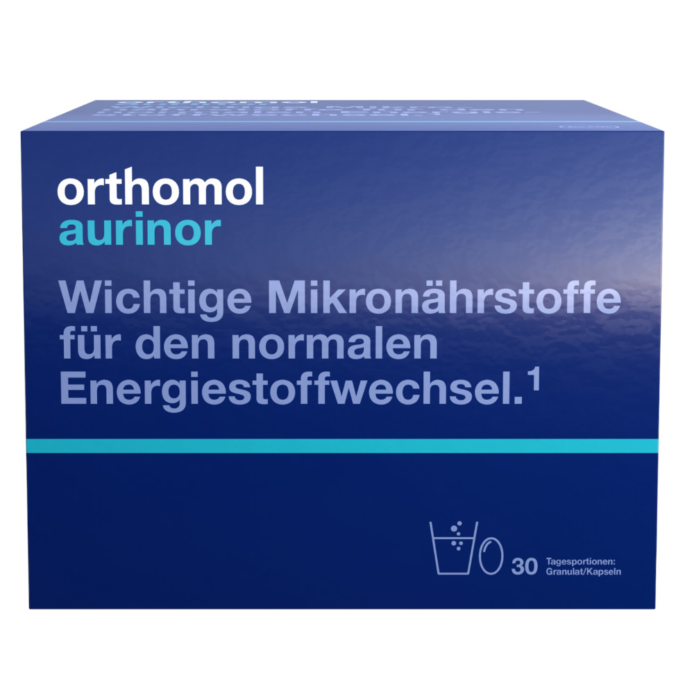 orthomol aurinor - mit Omega-3-Fettsäure, Vitamin C, Magnesium und Zink - Granulat/Kapseln