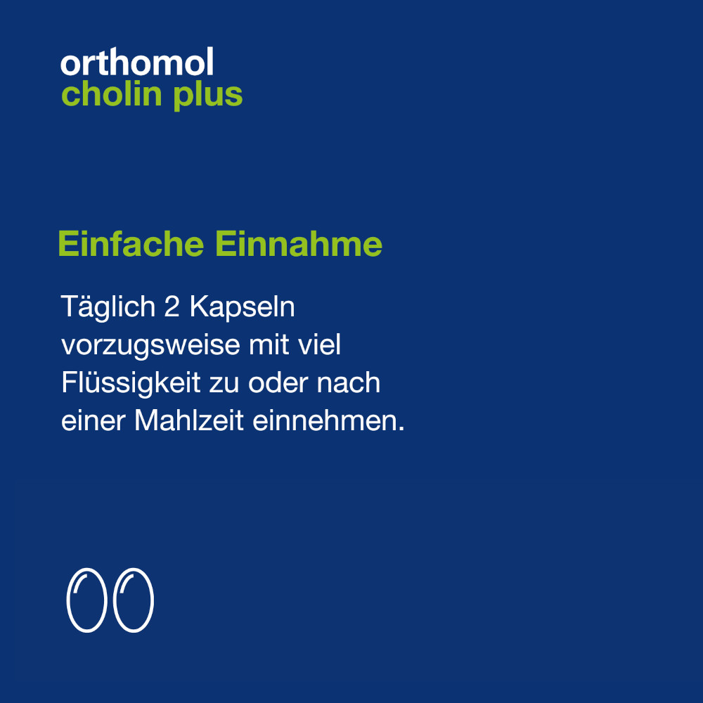 orthomol cholin plus - mit Silymarin aus Mariendistel-Extrakt - 60 Kapseln
