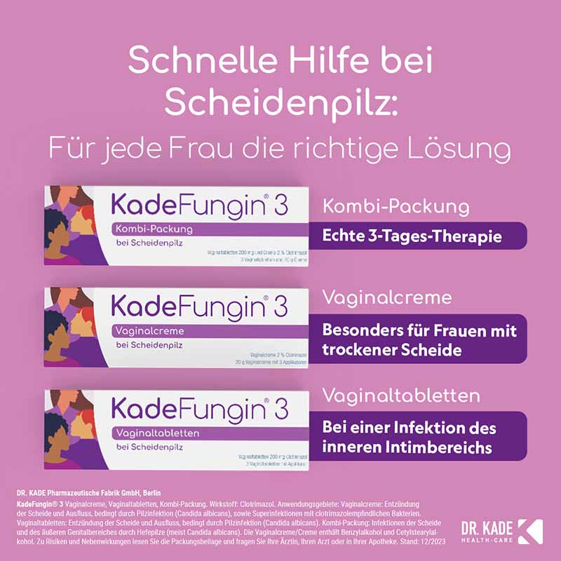 KadeFungin 3 bei Scheidenpilz Vaginalcreme 20 g Vaginalcreme