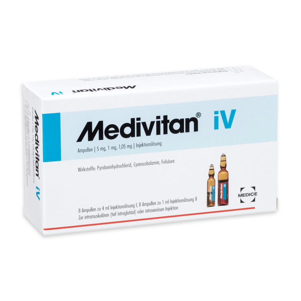 Medivitan iV 8 Doppel-Ampullen bei Vitamin B-Mangel 8 St Ampullenpaare