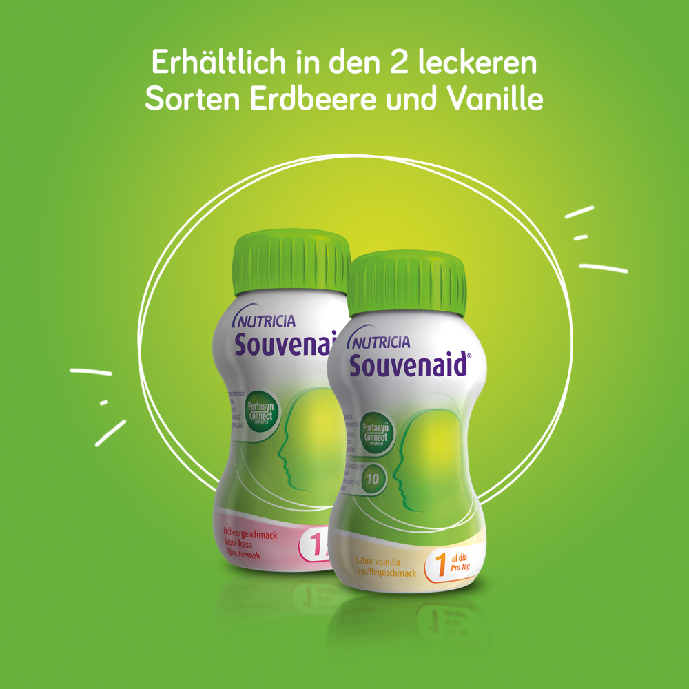 NUTRICIA Souvenaid Trinknahrung Erdbeergeschmack 4X125 ml Flüssigkeit