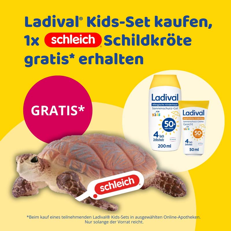 Ladival Kids Körper & Gesicht SPF50+ Set plus Schleich Meeresschildkröte 1 St Sparset