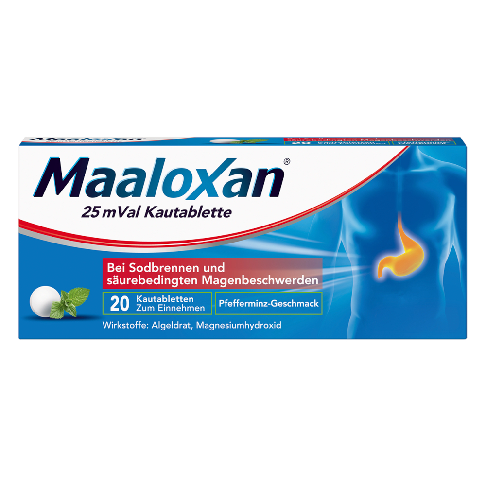 MAALOXAN Kautabletten bei Sodbrennen & Magenschmerzen 20 St Kautabletten